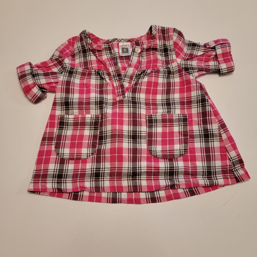Carter's 6 month plaid front button tunic top